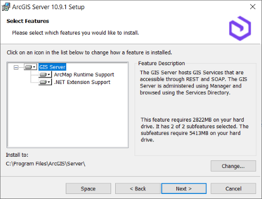 Select features for installation. Select features for installation.